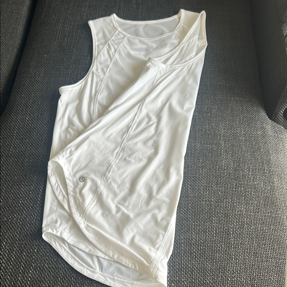 Lululemon White Mesh Back Sleeveless Tank Top - Picture 5 of 9